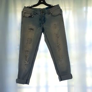 Slimboy Jean size 7, light blue and a tone of a lighter blue almost cream.